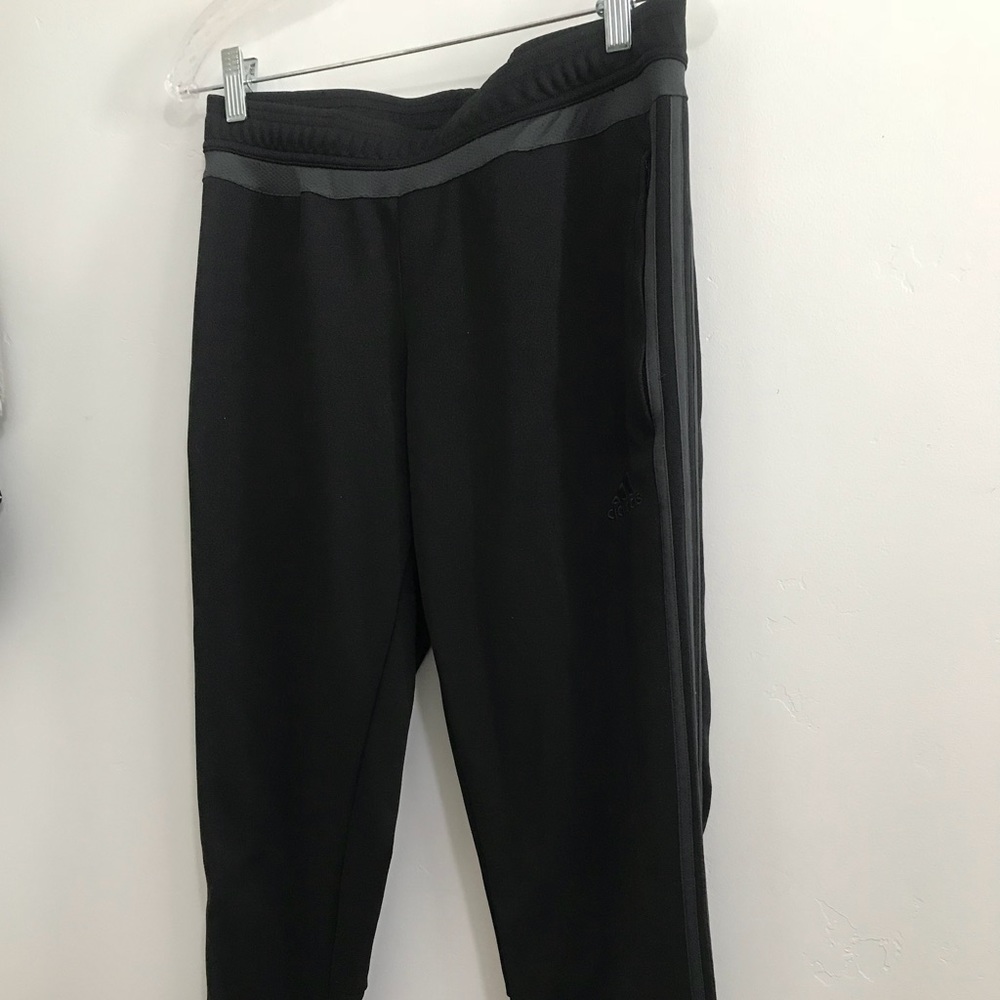 Adidas Black Training Pant with Grey Stripes